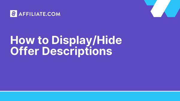Display or Hide Offer Descriptions